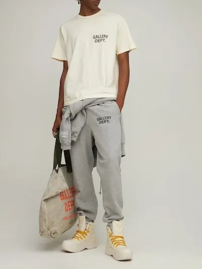 GALLERY DEPT. ENGLISH LOGO SWEAT PANTS E English basic logo sweatpants Vintage washed trousers floral gray S-XL